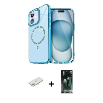 MARSİLYAN™- iPhone 11 Kılıf Kıvılcım Form Prime - Siyah 360 Mat Full Body Arka Koruyucu + Renkli Kamera Lens Koruma Cam - PE