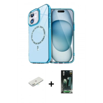 MARSİLYAN™- iPhone 11 Kılıf Kıvılcım Form Prime - Siyah 360 Mat Full Body Arka Koruyucu + Renkli Kamera Lens Koruma Cam - SI