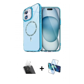 MARSİLYAN™- iPhone 11 Kılıf Kıvılcım Form Prime - Siyah 3D Antistatik Cam Ekran Koruyucu + Kamera Lens Koruma Cam - SF