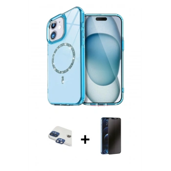 MARSİLYAN™- iPhone 11 Kılıf Kıvılcım Form Prime - Siyah 3D Antistatik Hayalet Cam Ekran Koruyucu + Pers Alüminyum Kamera Lens - LT