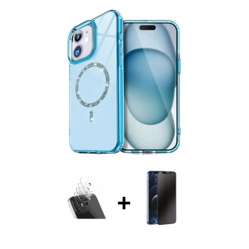 MARSİLYAN™- iPhone 11 Kılıf Kıvılcım Form Prime - Siyah 3D Antistatik Hayalet Cam Ekran Koruyucu + Kamera Lens Koruma Cam - SF