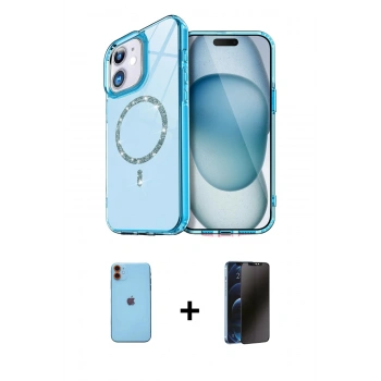 MARSİLYAN™- iPhone 11 Kılıf Kıvılcım Form Prime - Siyah 3D Antistatik Hayalet Cam Ekran Koruyucu + Neon Fosforlu Kamera Lens - TU