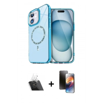 MARSİLYAN™- iPhone 11 Kılıf Kıvılcım Form Prime - Siyah 3D Antistatik Mat Seramik Nano Ekran Koruyucu + Kamera Lens Koruma Cam - SF