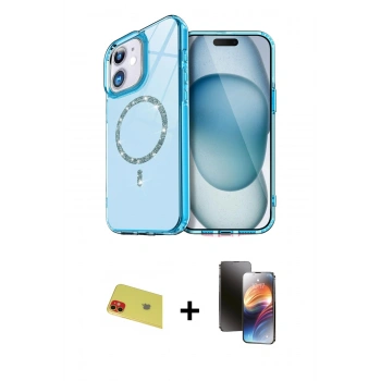 MARSİLYAN™- iPhone 11 Kılıf Kıvılcım Form Prime - Siyah 3D Antistatik Mat Seramik Nano Ekran Koruyucu + Rainbow Kamera Lens Koruma Cam - KI