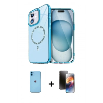 MARSİLYAN™- iPhone 11 Kılıf Kıvılcım Form Prime - Siyah 3D Antistatik Mat Seramik Nano Ekran Koruyucu + Neon Fosforlu Kamera Lens - MI