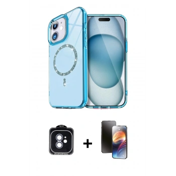MARSİLYAN™- iPhone 11 Kılıf Kıvılcım Form Prime - Siyah 3D Antistatik Mat Seramik Nano Ekran Koruyucu + PVD Metal Kamera Lens - MI