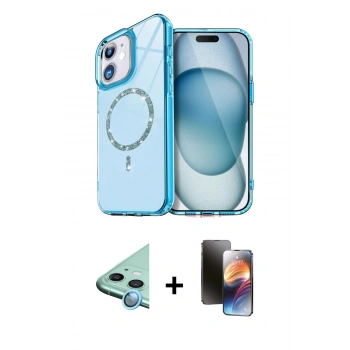MARSİLYAN™- iPhone 11 Kılıf Kıvılcım Form Prime - Siyah 3D Antistatik Mat Seramik Nano Ekran Koruyucu + Raze Metal Kamera Lens - MI