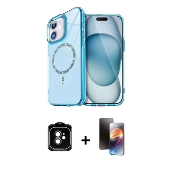 MARSİLYAN™- iPhone 11 Kılıf Kıvılcım Form Prime - Siyah 3D Antistatik Mat Seramik Nano Ekran Koruyucu + PVD Metal Kamera Lens - TU