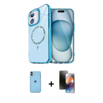 MARSİLYAN™- iPhone 11 Kılıf Kıvılcım Form Prime - Siyah 3D Antistatik Mat Seramik Nano Ekran Koruyucu + Neon Fosforlu Kamera Lens - TU