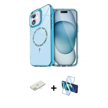 MARSİLYAN™- iPhone 11 Kılıf Kıvılcım Form Prime - Siyah 3D Antistatik Seramik Nano Ekran Koruyucu + Renkli Kamera Lens Koruma Cam - SI