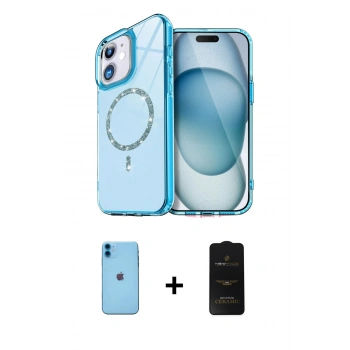 MARSİLYAN™- iPhone 11 Kılıf Kıvılcım Form Prime - Siyah 6D Antistatik Mat Seramik Hayalet Nano Ekran Koruyucu + Neon Fosforlu Kamera Lens - MI