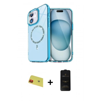 MARSİLYAN™- iPhone 11 Kılıf Kıvılcım Form Prime - Siyah 6D Antistatik Mat Seramik Hayalet Nano Ekran Koruyucu + Rainbow Kamera Lens Koruma Cam - KI