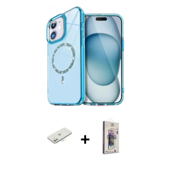 MARSİLYAN™- iPhone 11 Kılıf Kıvılcım Form Prime - Siyah Bilvis 3D Cam Ekran Koruyucu + Renkli Kamera Lens Koruma Cam - SI