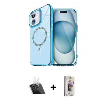 MARSİLYAN™- iPhone 11 Kılıf Kıvılcım Form Prime - Siyah Bilvis 3D Cam Ekran Koruyucu + Kamera Lens Koruma Cam - SF