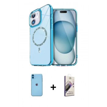 MARSİLYAN™- iPhone 11 Kılıf Kıvılcım Form Prime - Siyah Bilvis 3D Mat Cam Ekran Koruyucu + Neon Fosforlu Kamera Lens - MI