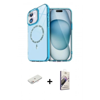 MARSİLYAN™- iPhone 11 Kılıf Kıvılcım Form Prime - Siyah Bilvis 3D Mat Cam Ekran Koruyucu + Renkli Kamera Lens Koruma Cam - PE