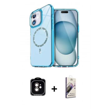 MARSİLYAN™- iPhone 11 Kılıf Kıvılcım Form Prime - Siyah Bilvis 3D Mat Cam Ekran Koruyucu + PVD Metal Kamera Lens - TU