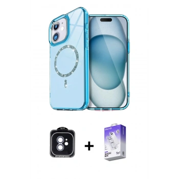 MARSİLYAN™- iPhone 11 Kılıf Kıvılcım Form Prime - Siyah Bilvis 5in1 3D Magic Cam Ekran Koruyucu + PVD Metal Kamera Lens - MI