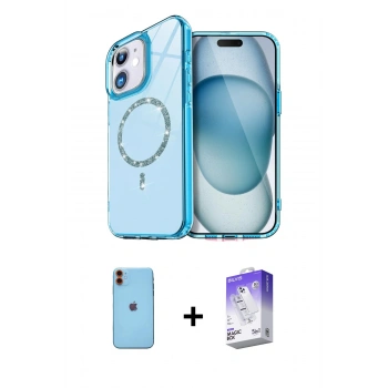 MARSİLYAN™- iPhone 11 Kılıf Kıvılcım Form Prime - Siyah Bilvis 5in1 3D Magic Cam Ekran Koruyucu + Neon Fosforlu Kamera Lens - TU