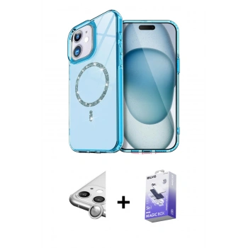 MARSİLYAN™- iPhone 11 Kılıf Kıvılcım Form Prime - Siyah Bilvis 5in1 5D Magic Hayalet Cam Ekran Koruyucu + Raze Metal Kamera Lens - GS