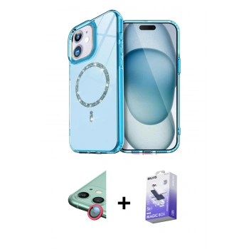 MARSİLYAN™- iPhone 11 Kılıf Kıvılcım Form Prime - Siyah Bilvis 5in1 5D Magic Hayalet Cam Ekran Koruyucu + Raze Metal Kamera Lens - KI