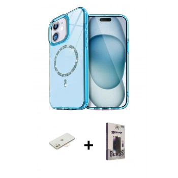 MARSİLYAN™- iPhone 11 Kılıf Kıvılcım Form Prime - Siyah Bilvis Hayalet Cam Ekran Koruyucu + Renkli Kamera Lens Koruma Cam - SI