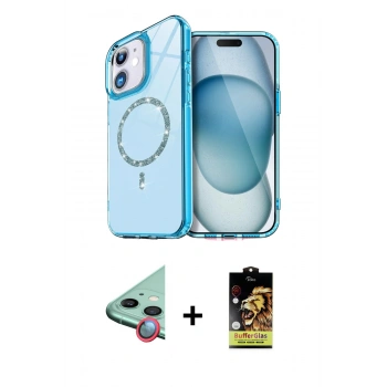 MARSİLYAN™- iPhone 11 Kılıf Kıvılcım Form Prime - Siyah Buffer Cam Ekran Koruyucu + Raze Metal Kamera Lens - KI