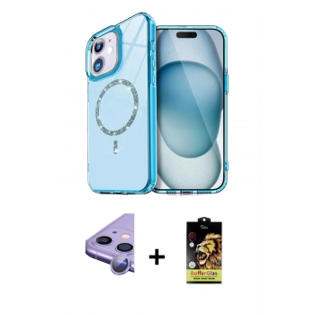 MARSİLYAN™- iPhone 11 Kılıf Kıvılcım Form Prime - Siyah Buffer Cam Ekran Koruyucu + Raze Metal Kamera Lens - MR