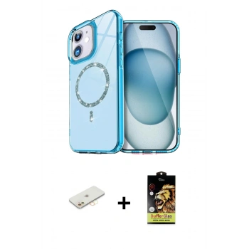 MARSİLYAN™- iPhone 11 Kılıf Kıvılcım Form Prime - Siyah Buffer Cam Ekran Koruyucu + Renkli Kamera Lens Koruma Cam - SI