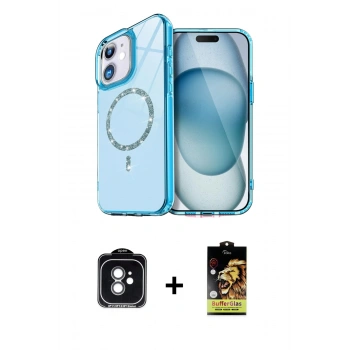MARSİLYAN™- iPhone 11 Kılıf Kıvılcım Form Prime - Siyah Buffer Cam Ekran Koruyucu + PVD Metal Kamera Lens - YL