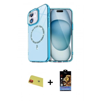 MARSİLYAN™- iPhone 11 Kılıf Kıvılcım Form Prime - Siyah Buffer Hayalet Cam Ekran Koruyucu + Rainbow Kamera Lens Koruma Cam - KI