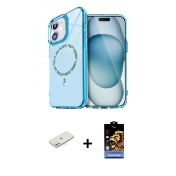 MARSİLYAN™- iPhone 11 Kılıf Kıvılcım Form Prime - Siyah Buffer Hayalet Cam Ekran Koruyucu + Renkli Kamera Lens Koruma Cam - SI