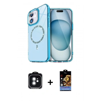 MARSİLYAN™- iPhone 11 Kılıf Kıvılcım Form Prime - Siyah Buffer Hayalet Cam Ekran Koruyucu + PVD Metal Kamera Lens - YL