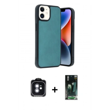 MARSİLYAN™- iPhone 11 Kılıf Kıvılcım Işık Serisi - Şeffaf 360 Full Body Arka Koruyucu + PVD Metal Kamera Lens - MI