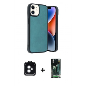 MARSİLYAN™- iPhone 11 Kılıf Kıvılcım Işık Serisi - Şeffaf 360 Full Body Arka Koruyucu + PVD Metal Kamera Lens - YL