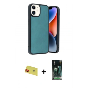 MARSİLYAN™- iPhone 11 Kılıf Kıvılcım Işık Serisi - Şeffaf 360 Full Body Arka Koruyucu + Rainbow Kamera Lens Koruma Cam - KI