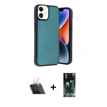 MARSİLYAN™- iPhone 11 Kılıf Kıvılcım Işık Serisi - Şeffaf 360 Full Body Arka Koruyucu + Kamera Lens Koruma Cam - SF