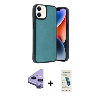MARSİLYAN™- iPhone 11 Kılıf Kıvılcım Işık Serisi - Şeffaf Pasifik Cam Ekran Koruyucu + Raze Metal Kamera Lens - MR
