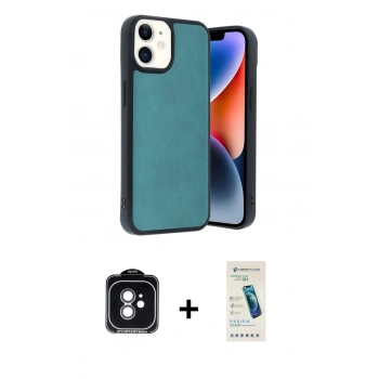 MARSİLYAN™- iPhone 11 Kılıf Kıvılcım Işık Serisi - Şeffaf Pasifik Cam Ekran Koruyucu + PVD Metal Kamera Lens - YL