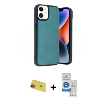 MARSİLYAN™- iPhone 11 Kılıf Kıvılcım Işık Serisi - Şeffaf Royal Nano Ekran Koruyucu + Rainbow Kamera Lens Koruma Cam - KI