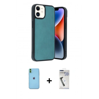 MARSİLYAN™- iPhone 11 Kılıf Kıvılcım Işık Serisi - Şeffaf Uv Polymer Nano Ekran Koruyucu + Neon Fosforlu Kamera Lens - YL