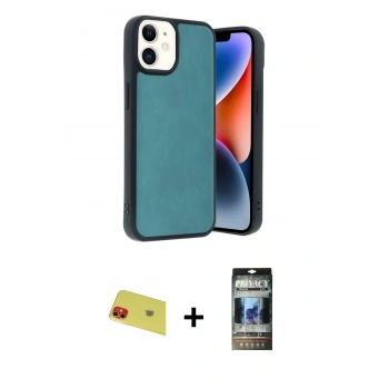 MARSİLYAN™- iPhone 11 Kılıf Kıvılcım Işık Serisi - Siyah 34D Hayalet Izgaralı Cam + Rainbow Kamera Lens Koruma Cam - KI