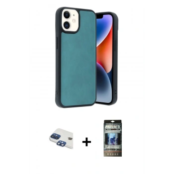 MARSİLYAN™- iPhone 11 Kılıf Kıvılcım Işık Serisi - Siyah 34D Hayalet Izgaralı Cam + Pers Alüminyum Kamera Lens - LT