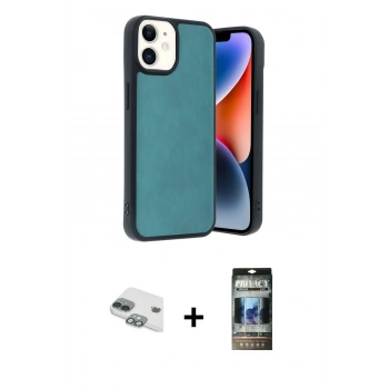 MARSİLYAN™- iPhone 11 Kılıf Kıvılcım Işık Serisi - Siyah 34D Hayalet Izgaralı Cam + Pers Alüminyum Kamera Lens - YL