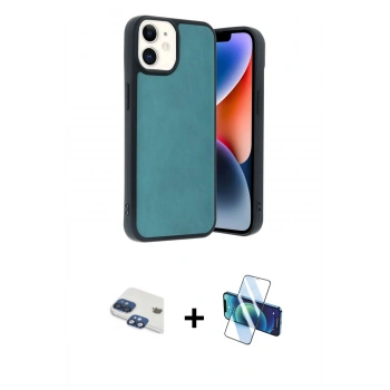 MARSİLYAN™- iPhone 11 Kılıf Kıvılcım Işık Serisi - Siyah 3D Antistatik Cam Ekran Koruyucu + Pers Alüminyum Kamera Lens - LT