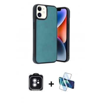 MARSİLYAN™- iPhone 11 Kılıf Kıvılcım Işık Serisi - Siyah 3D Antistatik Seramik Nano Ekran Koruyucu + PVD Metal Kamera Lens - MI