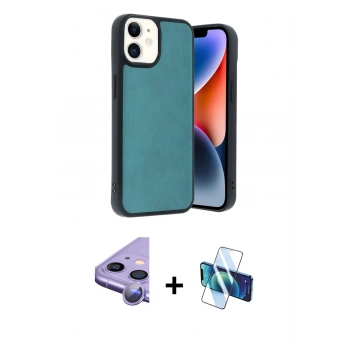 MARSİLYAN™- iPhone 11 Kılıf Kıvılcım Işık Serisi - Siyah 3D Antistatik Seramik Nano Ekran Koruyucu + Raze Metal Kamera Lens - MR
