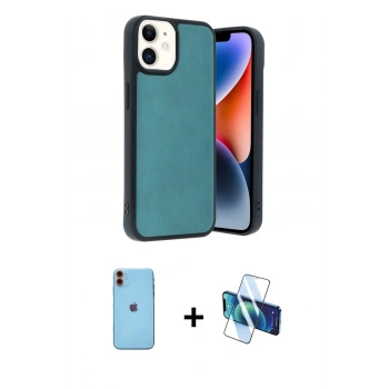 MARSİLYAN™- iPhone 11 Kılıf Kıvılcım Işık Serisi - Siyah 3D Antistatik Seramik Nano Ekran Koruyucu + Neon Fosforlu Kamera Lens - TU