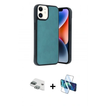 MARSİLYAN™- iPhone 11 Kılıf Kıvılcım Işık Serisi - Siyah 3D Antistatik Seramik Nano Ekran Koruyucu + Pers Alüminyum Kamera Lens - YL