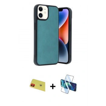 MARSİLYAN™- iPhone 11 Kılıf Kıvılcım Işık Serisi - Siyah 3D Antistatik Seramik Nano Ekran Koruyucu + Rainbow Kamera Lens Koruma Cam - KI